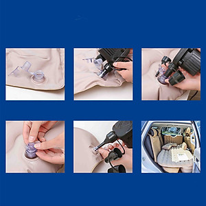 Nệm để xe hơi vải nhung cao cấp, tặng kèm bơm hơi và keo vá