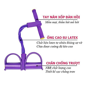 Dây Tập Bụng, Dây Kéo Đàn Hồi Kháng Lực 4 ống, 6 Ống Cao Su Tập Bụng Tại Nhà