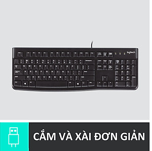 Bộ bàn phím và chuột máy tính có dây Logitech B100/ K120- Hàng chính hãng
