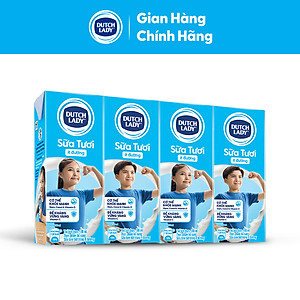 Thùng 48 Hộp Sữa Tươi Tiệt Trùng Dutch Lady Cô Gái Hà Lan ít đường 180ml