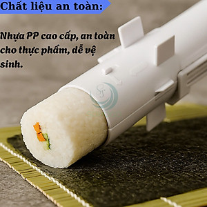 Combo Khuôn Cuộn Sushi Ống Tròn & Mành Tre Truyền Thống Bộ Dụng Cụ Làm Sushi Chuyên Nghiệp - Ống Cuộn & Mành Cuộn Ống Cuốn Sushi Cầm Tay Kèm Mành Tre Nhật Bản