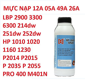 Mực nạp 12A hàng chính hãng Alphacartridge dành cho hộp mực 26A 05A 49A FX9  máy in Canon 2900 3000 3300 6300 251dw 252dw HP 1010 1020 2055 Pro 400 m402 m402nw 1230