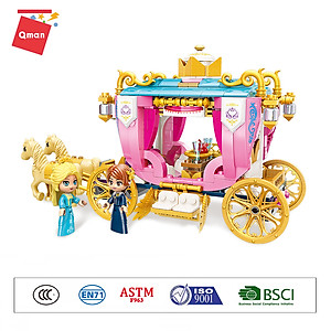 Đồ chơi xếp hình Xe ngựa hoàng gia dành cho bé gái Qman 2614