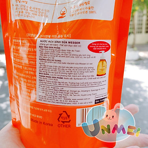 Nước Rửa Bình Sữa Wesser Dạng Gói (500ml)