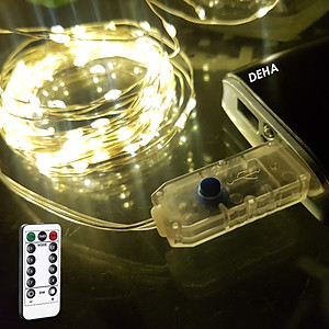 Dây đèn nháy Led đom đóm trang trí nguồn USB Điều khiển từ xa chọn 8 chế độ, tăng giảm sáng, hẹn giờ, dây bóng đèn nháy cao cấp decor nhà cửa, lễ tết, lều trại du lịch (Tùy chọn màu và chiều dài dây)