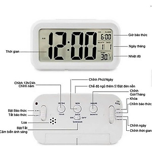 Đồng hồ báo thức điện tử để bàn màn hình đa chức năng thời gian, lịch, báo thức, nhiệt độ - Giao Màu Ngẫu Nhiên