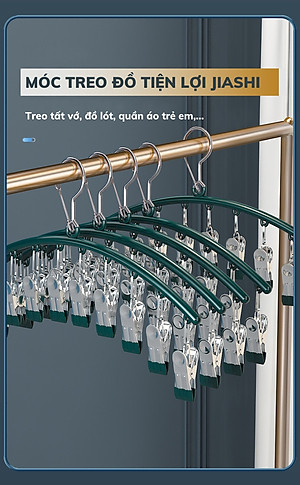 Móc Treo Đồ Lót Khăn Tất 10 Kẹp Inox, Móc Kẹp Phơi Quần Ao Đa Năng Tiết Kiệm Diện Tích, Chất Liệu Không Gỉ - HÀNG CHÍNH HÃNG MINIIN