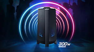 Loa tháp Samsung MX-T40 - 300W 2.0; Bass Booster; LED DJ; Kết nối 10 loa; Bluetooth + USB + 3.5mm- Hàng chính hãng