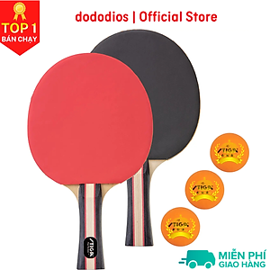 Vợt bóng bàn combo 2 chiếc tặng kèm 3 quả bóng và túi đựng - chính hãng dododios - Thiết kế chuẩn quốc tế