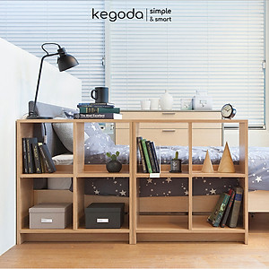 Kệ Sách Gỗ 2 Tầng Nhiều Ngăn Đơn Giản Thương Hiệu KEGODA KGD18