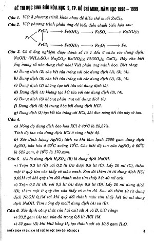 Tuyển Chọn Và Giải Chi Tiết Đề Thi Học Sinh Giỏi - Môn Hóa Học 9 (Phiên Bản Mới Nhất)