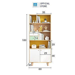 Tủ Sách Gỗ Phong Cách Bắc Âu Thương Hiệu SIB Decor (Nhiều Kích Thước) KSG43