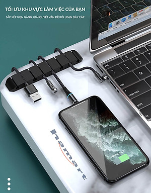 Kẹp Giữ Dây Sạc Silicone Cố Định Chống Rối Dây Điện Hamart Keo Acrylic Siêu Dính Tường Tiện lợi - Hàng Nhập Khẩu