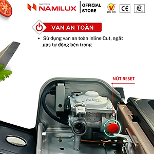 Bếp Gas Du Lịch (Bếp Gas Mini) NaMilux Mother│Van An Toàn Inline Cut│Công Suất 2.6 Kw (2.200 kcal/giờ) - Hàng Chính Hãng