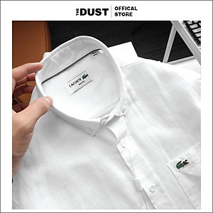 Áo sơ mi nam cộc tay trơn cổ bẻ basic LCT chuẩn form chất liệu linen cao cấp, trẻ trung lịch lãm - THE DUST