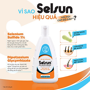 Dầu gội Selsun chống gàu, sạch gàu & hết ngứa da đầu Selsun Anti-Dandruff Shampoo 250ml