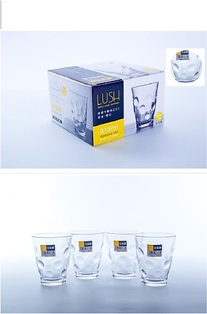 Bộ 04 cốc thủy tinh cao cấp chịu nhiệt họa tiết tròn mang lại vẻ trang nhã, sang trọng - nội địa Nhật Bản 