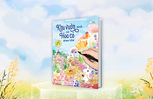Sách tô nét Khu vườn nhỏ có hoa cỏ bình yên
