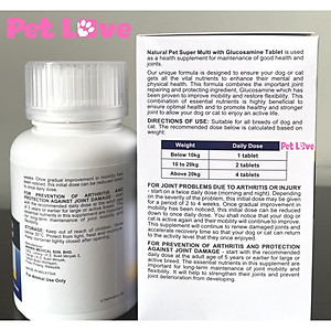 5 viên Natural Pet bổ sung dinh dưỡng và Glucosamine hỗ trợ xương khớp cho chó mèo