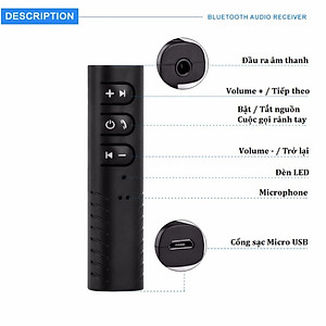 Bộ Chuyển Đổi Không Dây Bluetooth VSP-B09 Thiết Bị Chuyển Đổi Âm Thanh Có Dây Thành Không Dây Bluetooth Music V4.1 (Đen) - KHÔNG BAO GỒM TAI NGHE - Hàng Nhập Khẩu