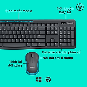 Combo chuột phím không dây Logitech MK275 - Hàng chính hãng