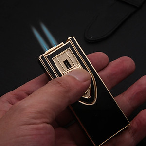 Vỏ Hột Quẹt Bật Lửa khò 2 tia Cực mạnh Lubinski SK-14 kiêm đục, hiển thị mức nhiên liệu đẹp độc lạ - dùng gas cao cấp