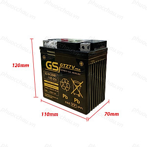 Bình ắc quy xe NVX 155, ắc quy xe máy GS khô GTZ7V 12V6.3AH