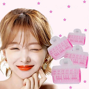 Lô Cuốn Tóc Có Kẹp Màu Hồng Dễ Thương Xu Hướng Thời Trang Hàn Quốc Mới Phụ Kiện Tóc Nữ