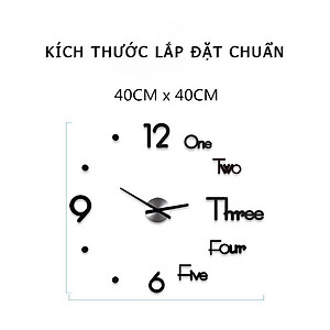 Đồng Hồ Dán Tường 3D Trang Trí Decor Dễ Lắp Đặt - Phong Cách Châu Âu Độc Đáo - Hàng Loại 1