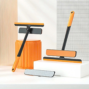 Cây gạt nước lau kính đầu mềm chống trầy xước Đa Năng 3 in1 - Chổi Lau Kính Kèm Gạt Nước Silicon Xoay 360 Độ Chống Trượt