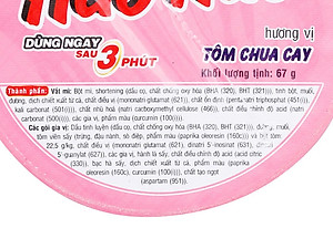 Thùng 24 Ly Mì Hảo Hảo Handy Hương Vị Tôm Chua Cay