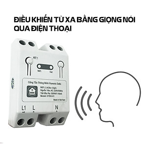 Công tắc thông minh ĐIỀU KHIỂN TỪ XA qua wifi HUNONIC DATIC 1 Kênh 500W - Cơ Điện Shop