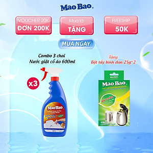 Combo 03 Chai Nước Giặt Cổ Áo Mao Bao 600ml