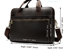 Túi xách nam da bò thật cao cấp phong cách mới 15,6"