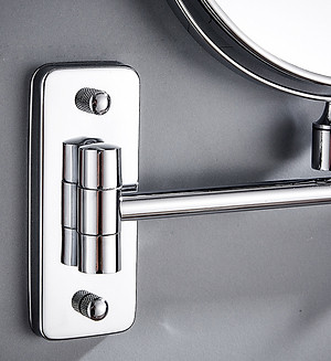 Gương trang điểm phóng đại 3 lần, xoay 360 độ, 2 mặt siêu nét, treo tường phòng tắm, phòng ngủ, Khách sạn, resort, Inox SUS 304, Size 15cm, 18cm, 20cm, Minh House