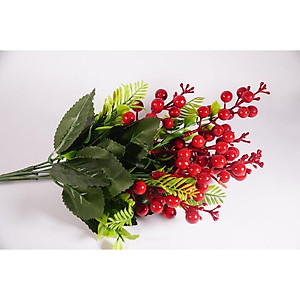 Hoa giả đẹp trang trí nhà cửa chùm Cherry đỏ hạnh phúc nhiều màu - Cao 40cm bụi 7 cành