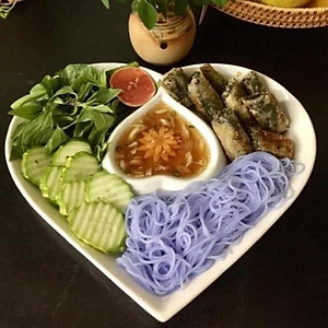 Đĩa tim sứ trắng Bát Tràng (hàng đẹp)