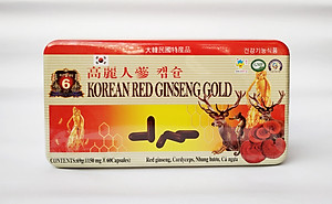 Viên Hồng Sâm Đông Trùng Hạ Thảo - Nhâm Sâm Giúp Bồi Bổ Sức Khỏe, Ăn Khỏe Ngủ Tốt,Tăng Cường Sức Đề Kháng - Korean Red Ginseng Gold - Hộp Sắt 60 Viên