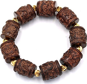 Vòng tay chuỗi hạt trụ rồng gỗ đàn hương TRNCS6