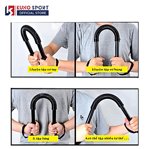 Gậy Tập Cơ Tay Lò Xo Kháng Lực KUNO SPORT, Thanh Lò Xo Power Lực Từ 20KG Đến 60KG