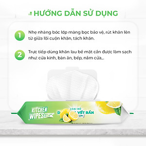 Khăn giấy ướt lau bếp Ecowipes khổ lớn 30x20 cm Kitchen Wipes gói 42 tờ loại bỏ dầu mỡ và vết bẩn nhanh chóng