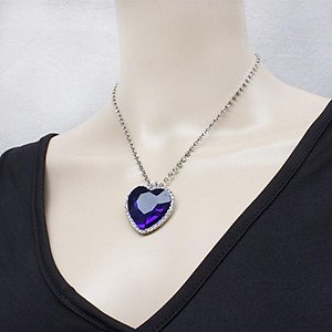 Crystal Pendant Necklace Titanic Heart Of The Ocean Necklace Valentines Gift