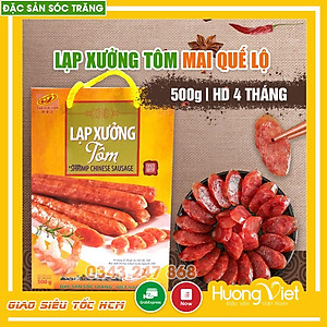 Đặc Sản Sóc Trăng - Lạp Xưởng Tôm Tân Huê Viên Cao Cấp 500G, Lạp Xưởng Tôm Sóc Trăng, Lạp Xưởng Miền Tây Làm Quà Tặng, Lạp Xưởng Ít Ngọt