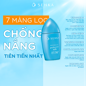 Kem Chống Nắng Dạng Sữa Senka Perfect UV Milk SPF 50+, PA++++ 41095 (40ml)