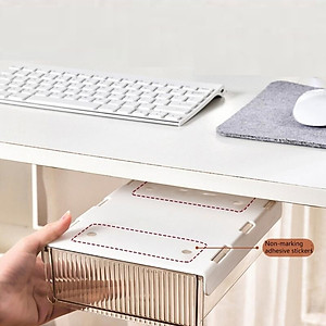 Ngăn Kéo Nhựa Nhỏ Mini, Khay Đựng Bút Gắn, Hộp ngăn kéo Treo Dưới Bàn Làm Việc Giúp Cất Giữ Gọn Gàng Bàn Làm Việc (Giao Màu Ngẫu Nhiên)