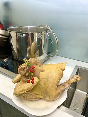 Nồi luộc gà inox 304 cao cấp 5 đáy Kalpen Size 28