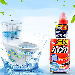 Chai nước thông tắc cống, đường ống, bồn cầu, bồn rửa bát Lion Nhật Bản 450g