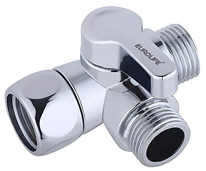 Van T 3 đường nước 21mm dùng chia nước cho bồn cầu và bộ xịt vệ sinh Eurolife EL-VT03 (2 màu: đen, trắng)