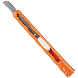 Dao rọc giấy mini nhỏ 80mm Deli - 4 màu Xanh dương/ Cam/ Trắng/ Vàng - 2025