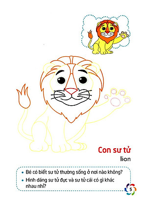 Sách Tập Tô Màu Và Nhận Biết Thế Giới Xung Quanh - Động Vật Hoang Dã